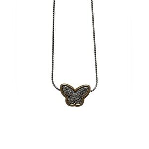 Brighton Massandra Gold and Silver Reversible Two-Toned Butterfly Necklace